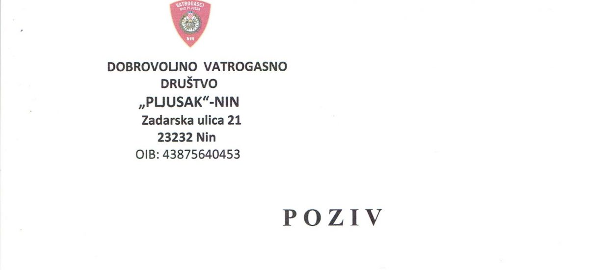 DVD „Pljusak“-Nin poziva nove članove: Postanite vatrogasac!
